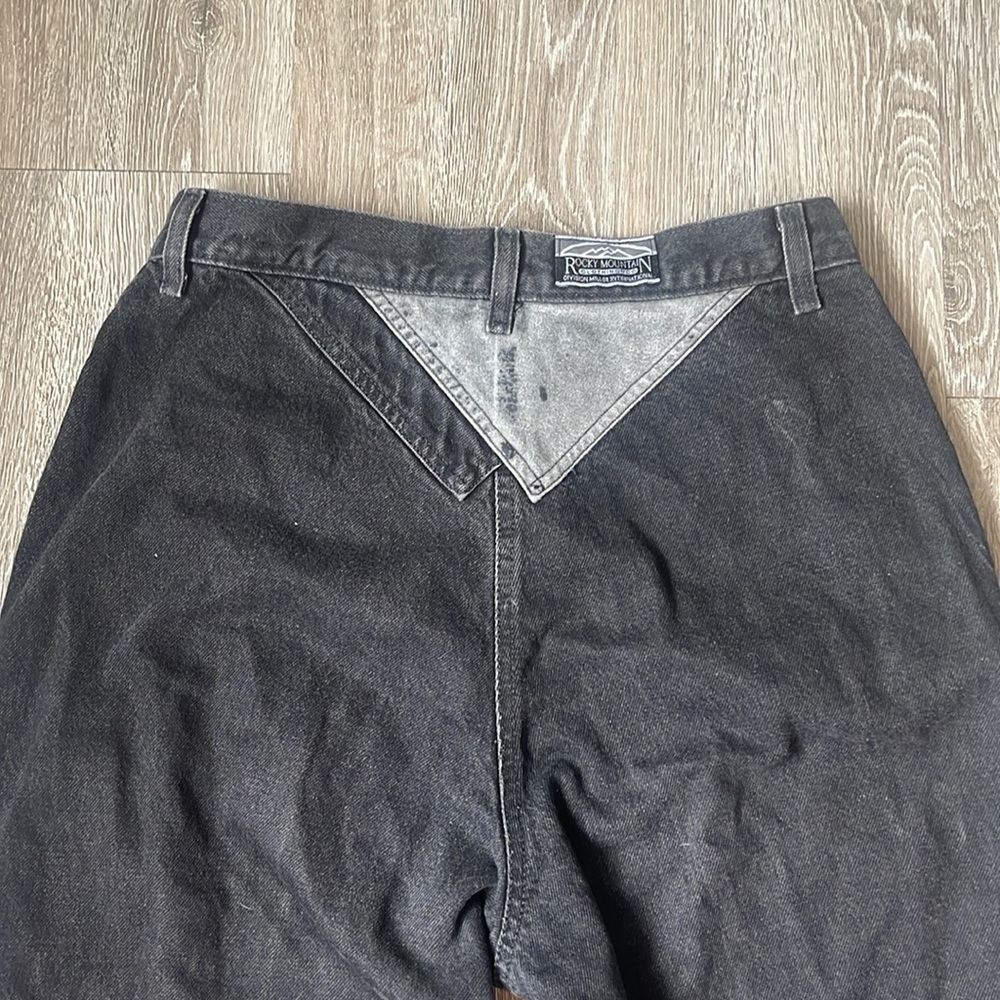 Vintage “Rockies” black denim jeans riding 90s size 13 / 14 - Picture 9 of 13